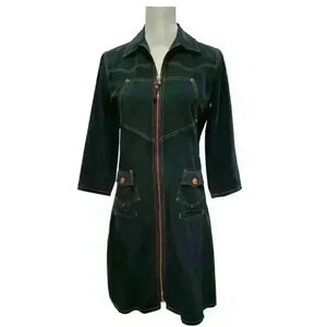 Jean Paul Gaultier Military Midi Zip Up Dress Luxury Designer Jacket Dress